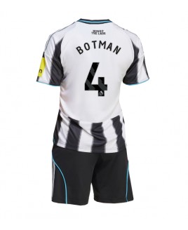 Günstige Newcastle United Sven Botman #4 Heimtrikotsatz Kinder 2025-26 Kurzarm (+ Kurze Hosen)